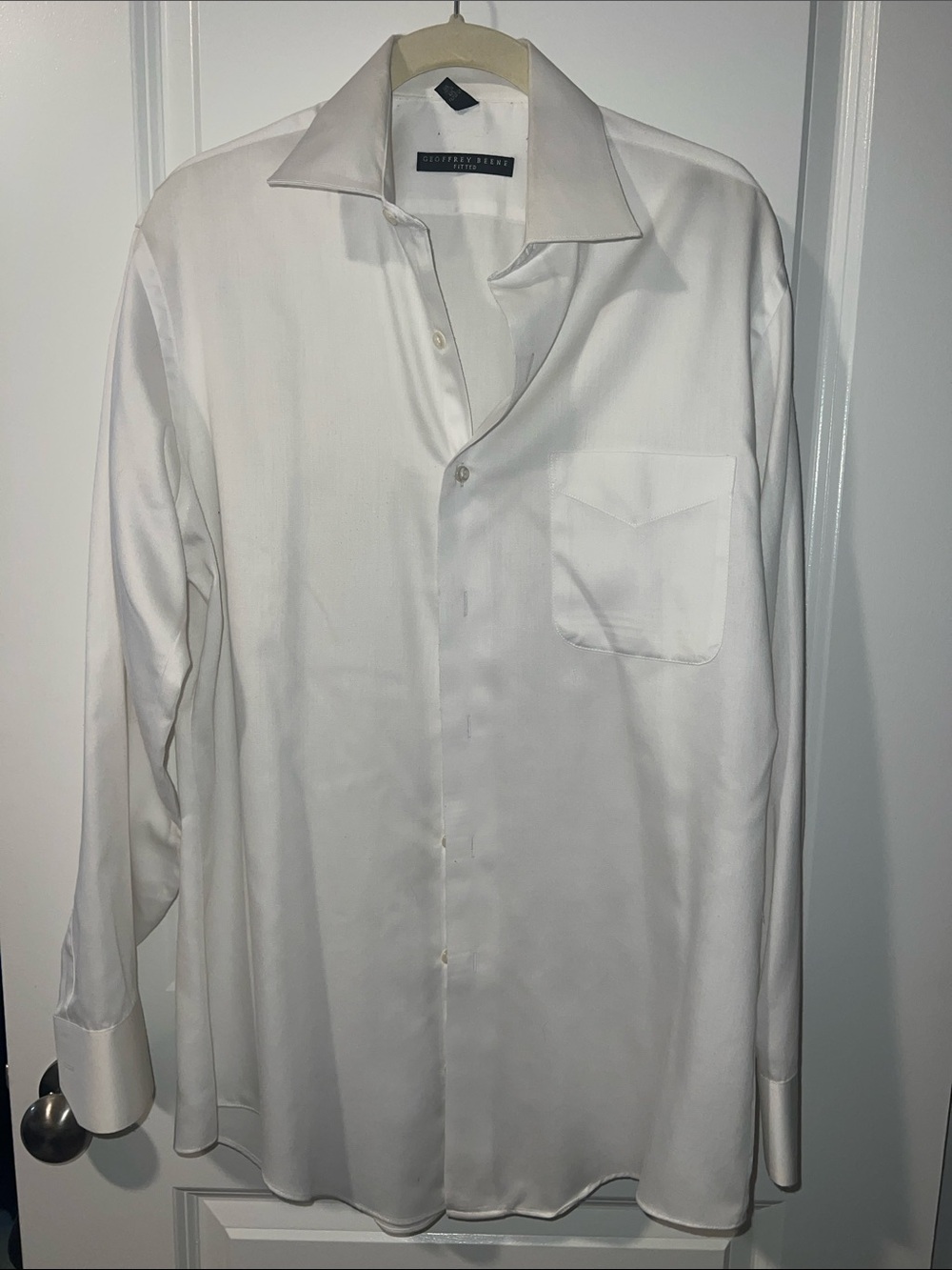Geoffrey Beene Men's White Long-Sleeve Dress Shirt